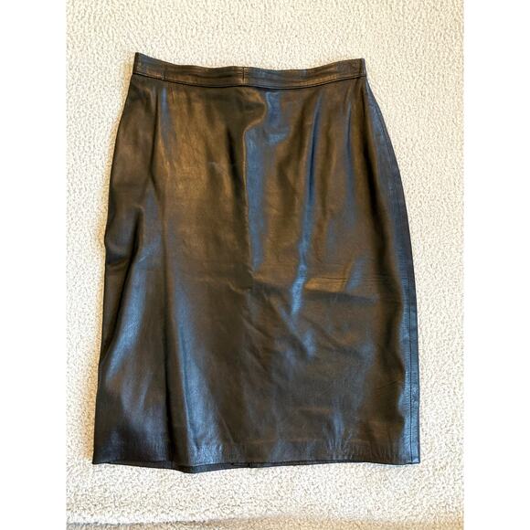 Lucia Dresses & Skirts - Lucia Marino Leather Skirt XS Small Made In Italy Pencil Knee Old Money Luxury